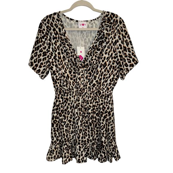 BUDDY LOVE Trixie Mini Ruffled Leopard Print Dress Size Medium NEW with Tags - Picture 3 of 8